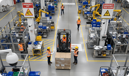 seeo safety intelligence in use on a warehouse floor